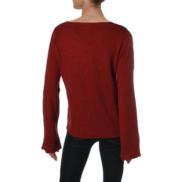 Shop Design History Womens Sweater Wool Blend Lace Up On Sale