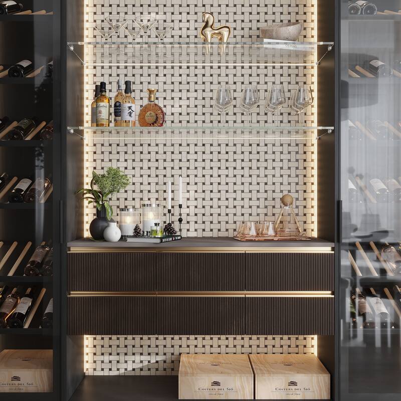 Regalia 12x12 in. Matte Gres Porcelain Basketweave Mosaic Wall and Floor Tile (5.82 sq ft/case, 6-Pack) - Beige, Brown