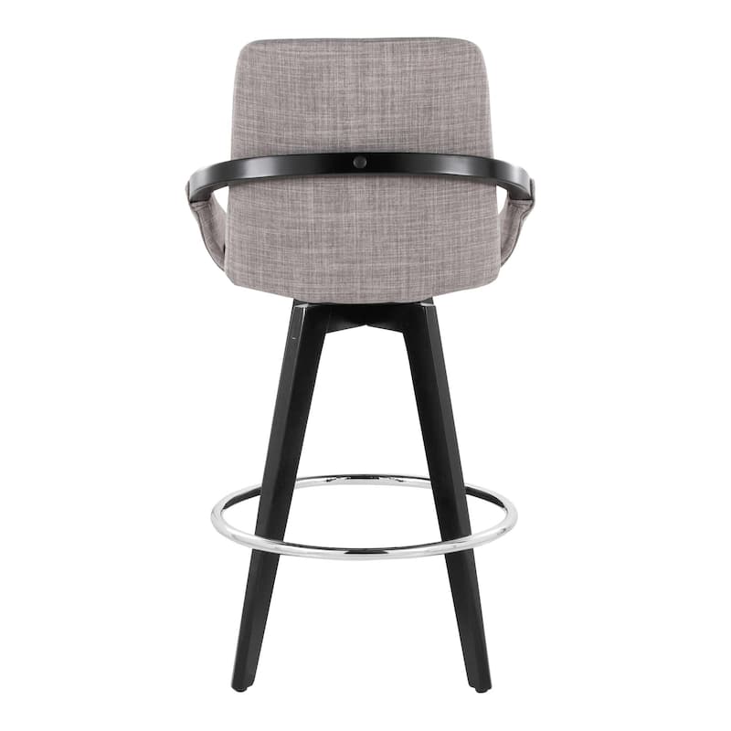 Carson Carrington Pugo Fixed-Height Counter Stool with Black Wood Base (Set of 2)