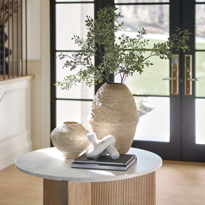 Ritu Small Beige Paper Mache Pot Vase