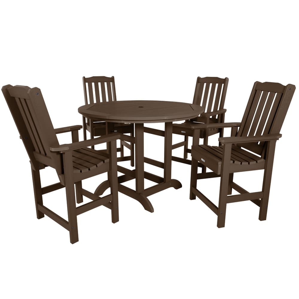 Lehigh 5-piece Outdoor Dining Set - 48" Round Table, Counter-height