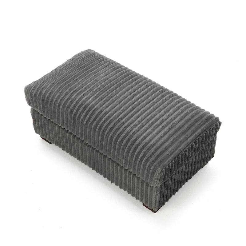 Cloud-Like Flannel Fabric Modular Sectional Sofa with Ottoman