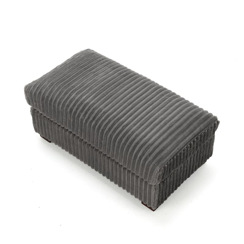 Plush Cotton Flannel Modular Sectional Sofa with 2 Ottomans