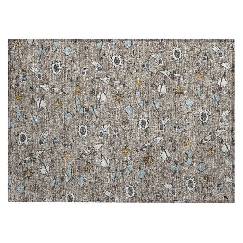 Machine Washable Indoor/ Outdoor Spaceship Chantille Rug