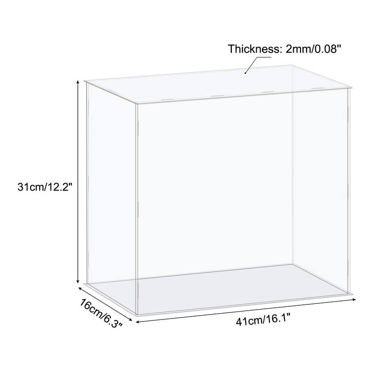 Display Case Box Acrylic Box Transparent Showcase 41x16x31cm for Collectibles