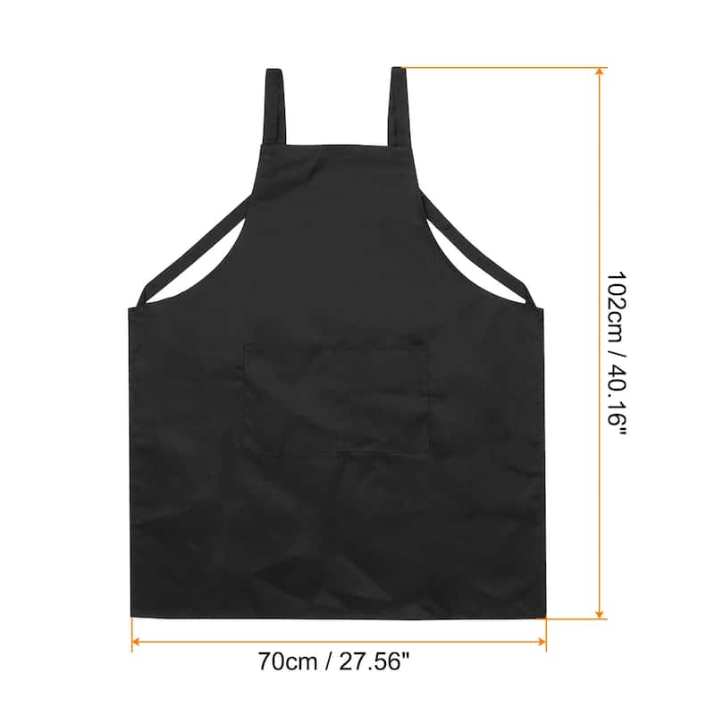 H Style Apron Kitchen Cooking Aprons Long Artist Painting Apron - Black