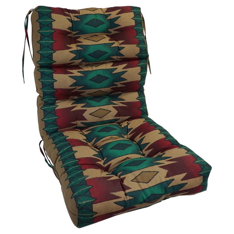 22-inch by 45-inch Tufted Indoor Seat/Back Chair Cushion (Multiple Fabrics) - 22 x 45 - Rustic Southwest