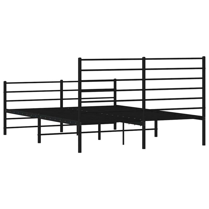 vidaXL Metal Bed Frame with Headboard, No Mattress