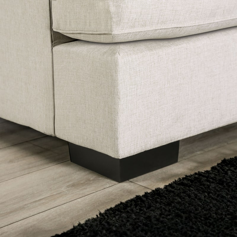 Ilka Transitional Chenille L-Shaped Flared Arms Sectional by Furniture of America