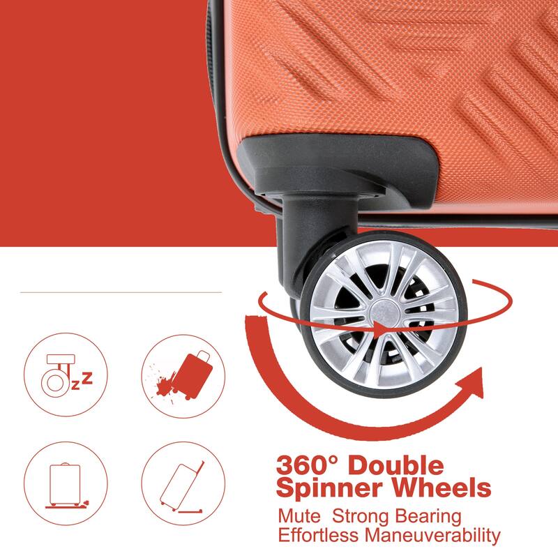 20/14" Spinner Wheels Luggage Sets 2 Piece Lightweight Suitcase Sets, Carry On Trunks Sets