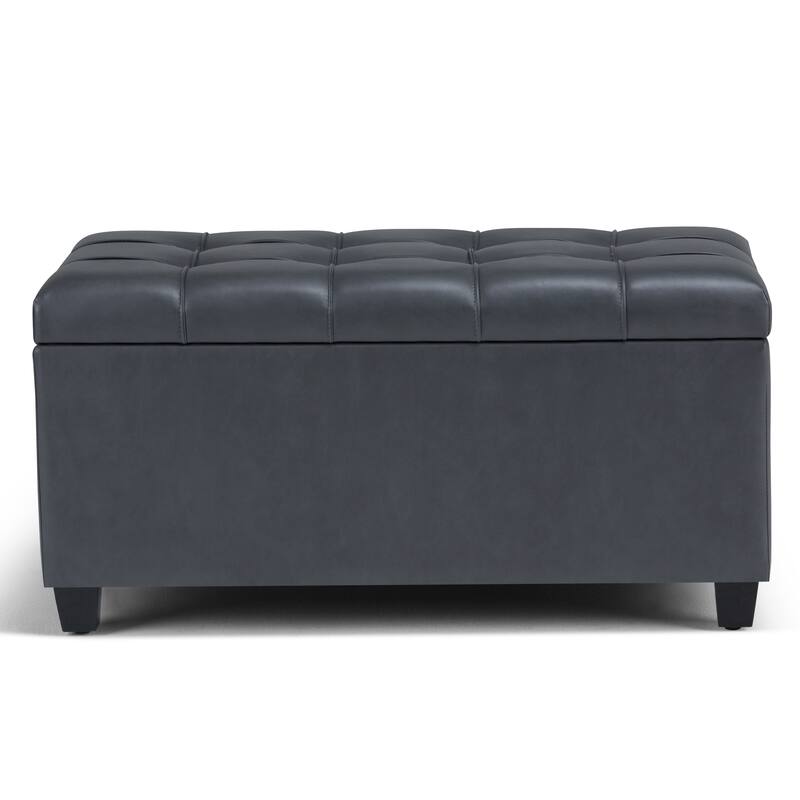 WYNDENHALL Marlowe 34 inch Wide Transitional Rectangle Storage Ottoman
