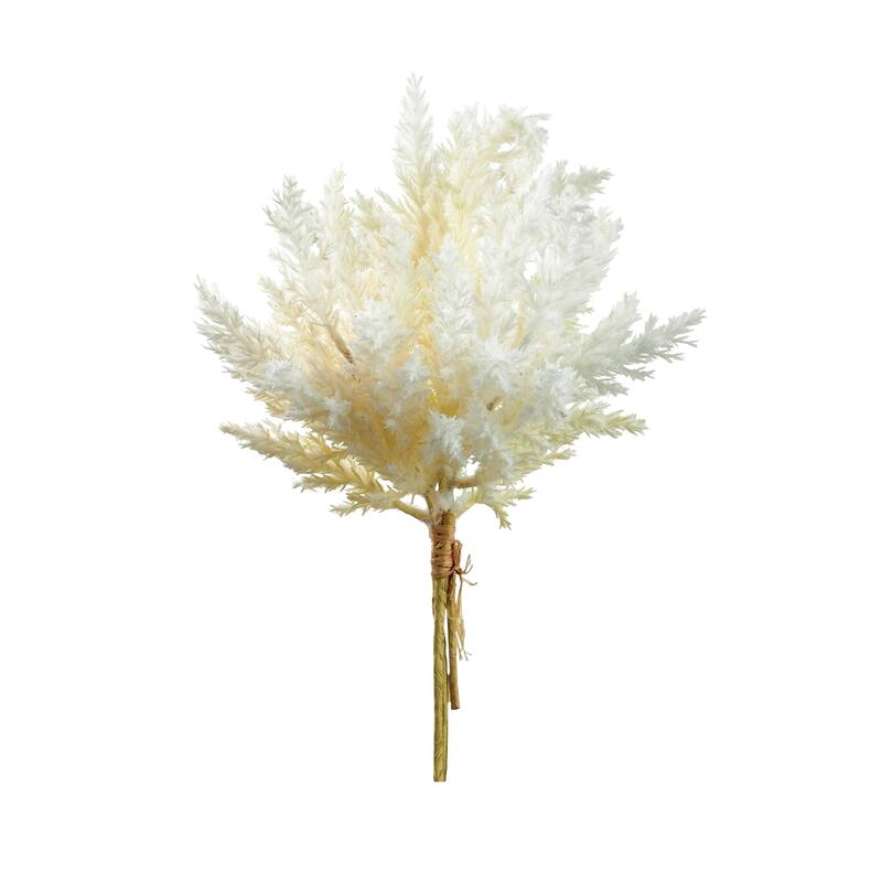 Artificial Pampas Floral Craft Grass Bundle - 14" - Cream