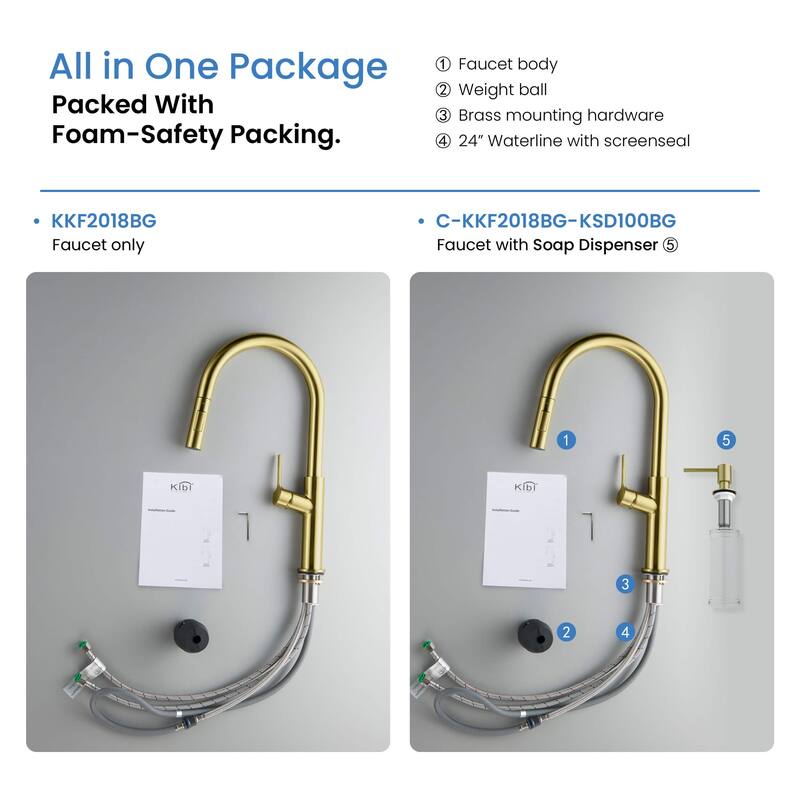 Fusion-T Single Handle Pull Down Kitchen Sink Faucet with Soap Dispenser