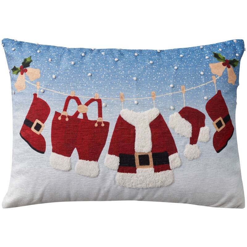 Mina Victory Holiday Pillows Embroidered Throw Pillow - Multicolor - 14" x 20"