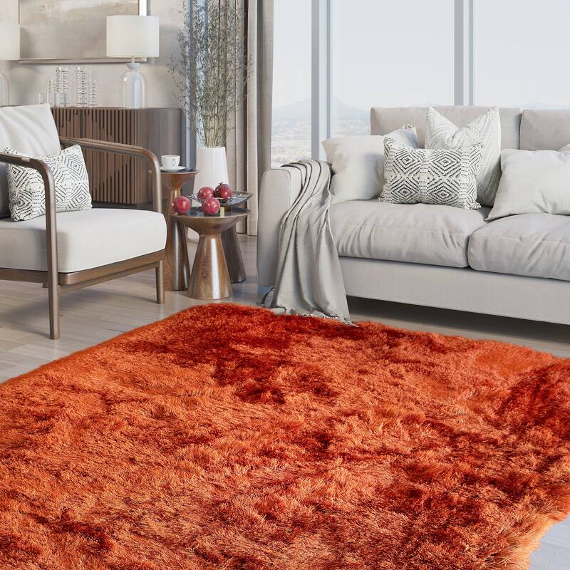 Glorious Collection 3-inch Thick Pile Solid Large Shag Area Rug ...