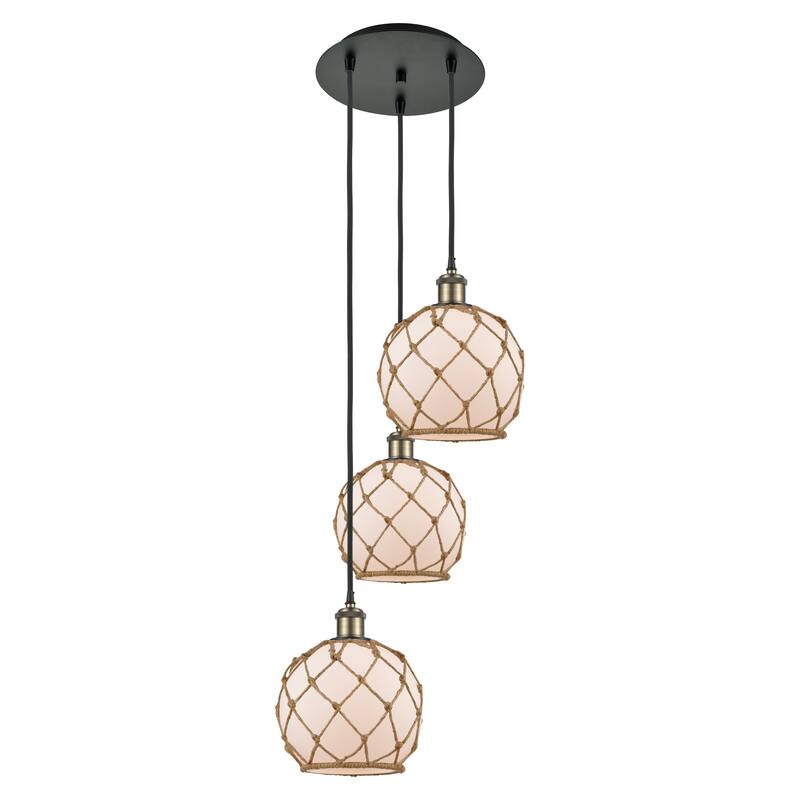 Innovations Lighting Endless Possibilities Ballston - Farmhouse Rope - 3 Light 15" Cord Hung Multi Pendant