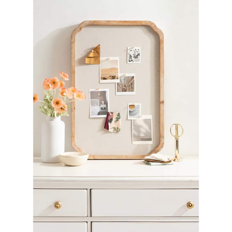 Kate and Laurel Marston Scalloped Fabric Pinboard - 20x30