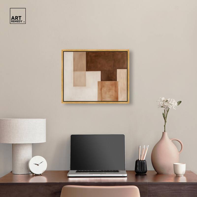 Cream and Brown Panels II Canvas by Art Remedy