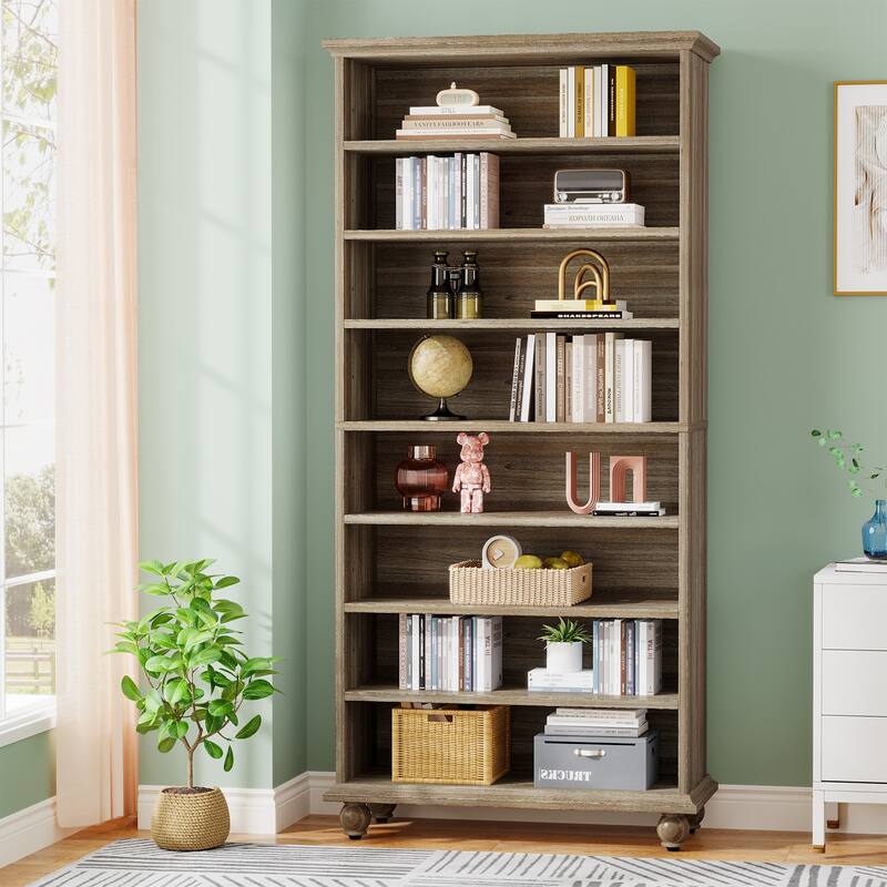 9-tier Tall Bookshelves LED Bookcase for Study Room