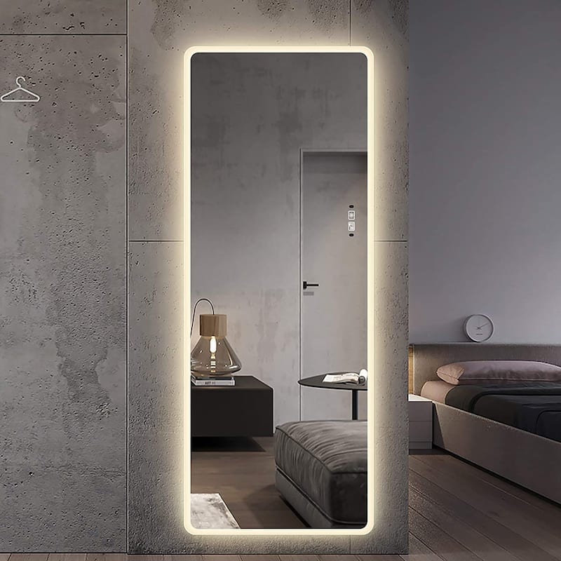 22 Inches Rectangular Frameless Wall Mounted LED Full Length Mirror - 22" X 65"