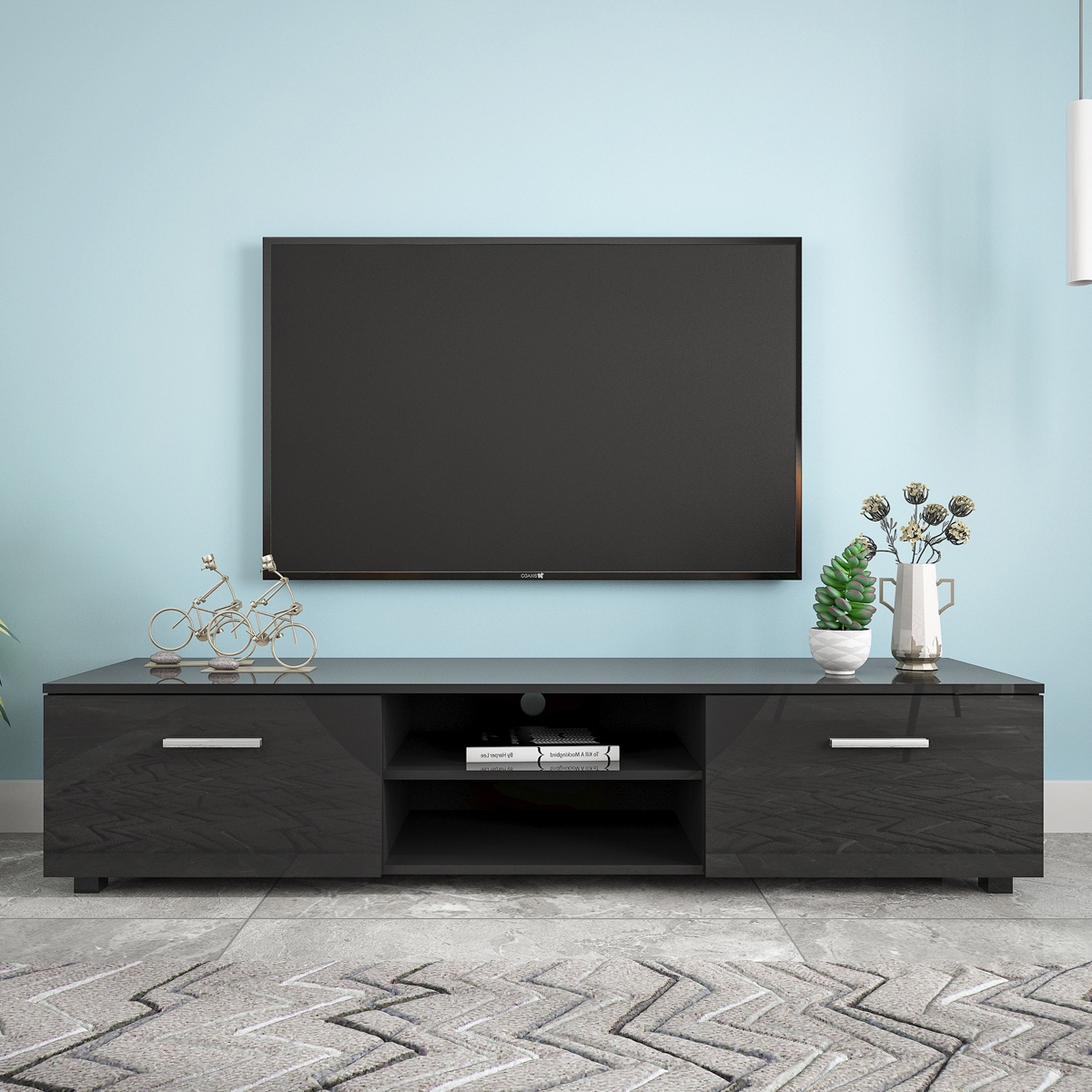 Black retro on sale tv stand