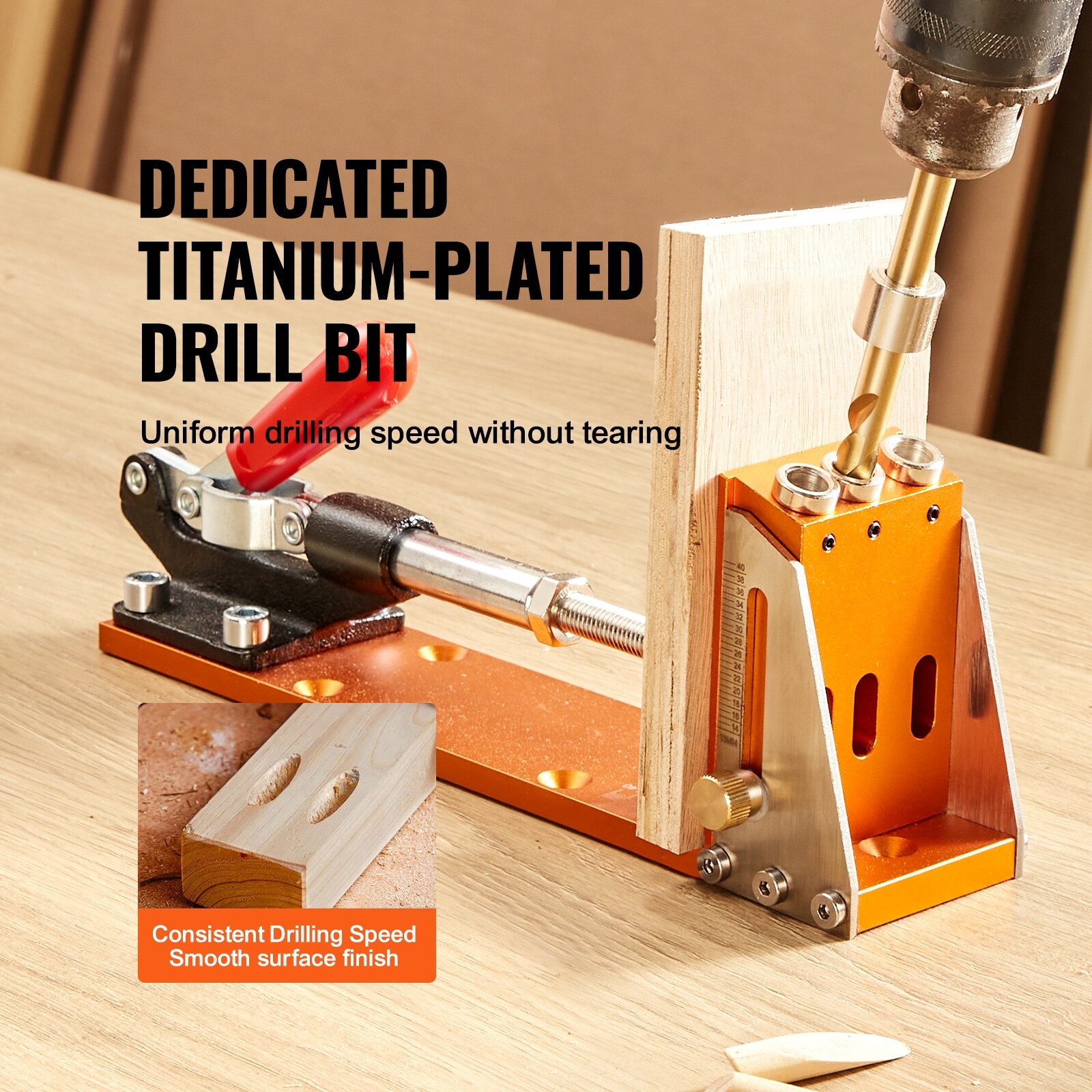 34-Piece Pocket Hole Jig System With 11 C-Clamp, Step Drills & Wrenches – Woodworking Kit