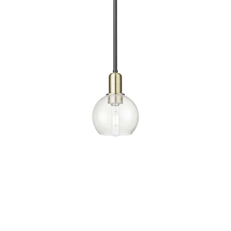 Innovations Lighting 716-1S-9-6 Athens Pendant Athens 6" Wide Mini - Black Antique Brass / Seedy