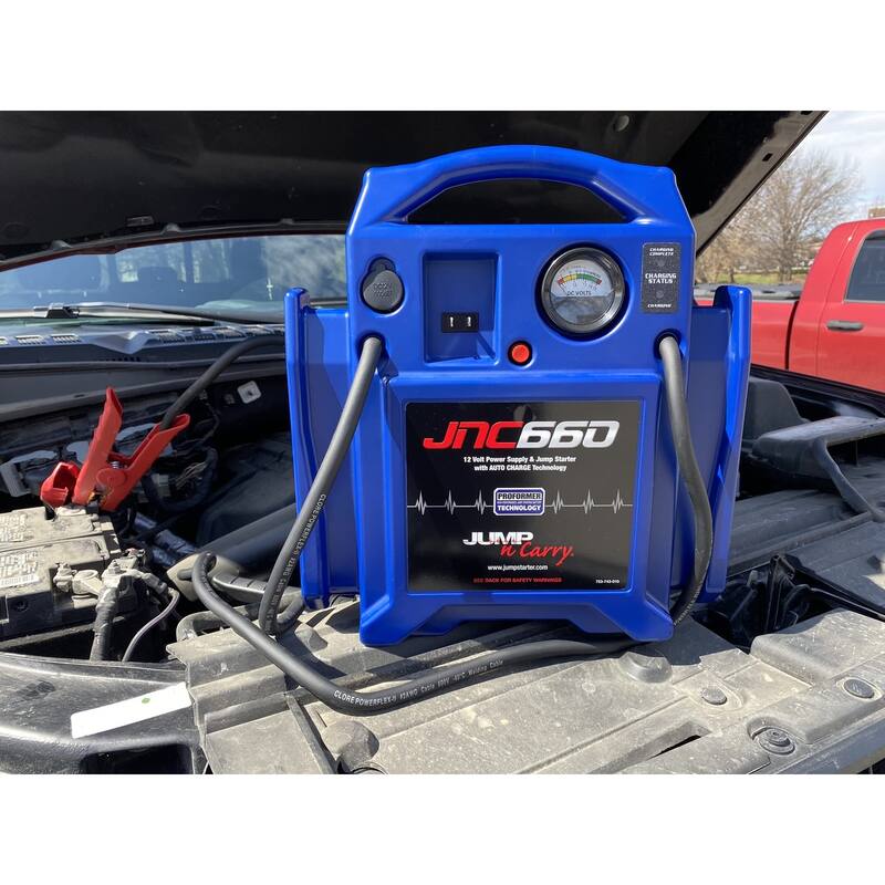 JumpNCarry JNC660 1700 Peak Amp 12 Volt Jump Starter , Blue 5.1"D x