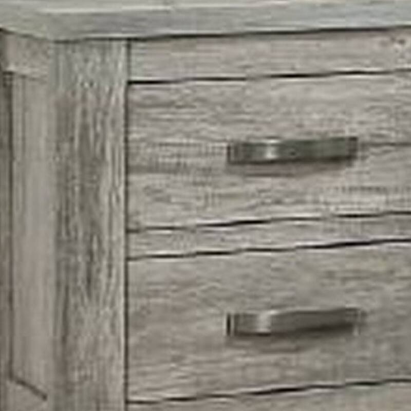 Gray 2 Drawer 17 in. W Nightstand with Bar Metal Handles