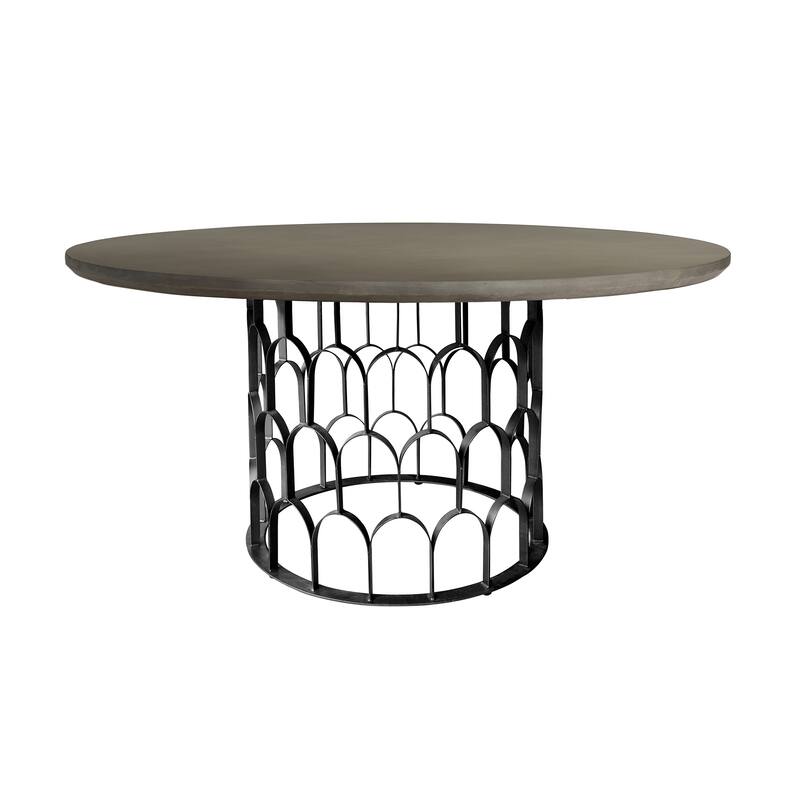 Gatsby 55 inch Art Deco Round Dining Table with Pedestal Base