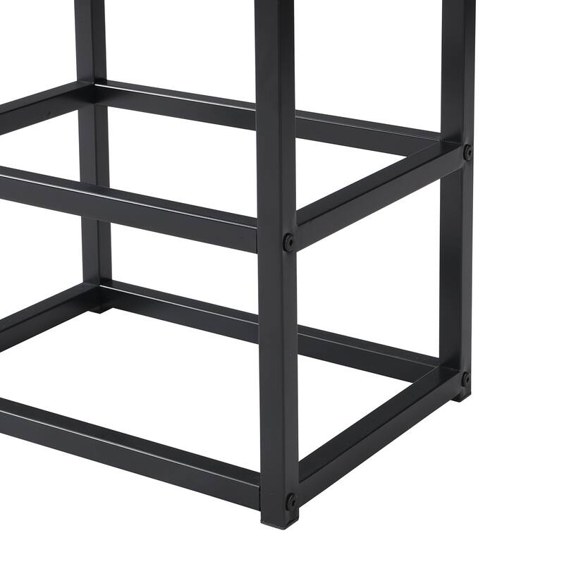 3-piece Drop Leaf Kitchen Island Set with 2 Seatings and Towel Rack