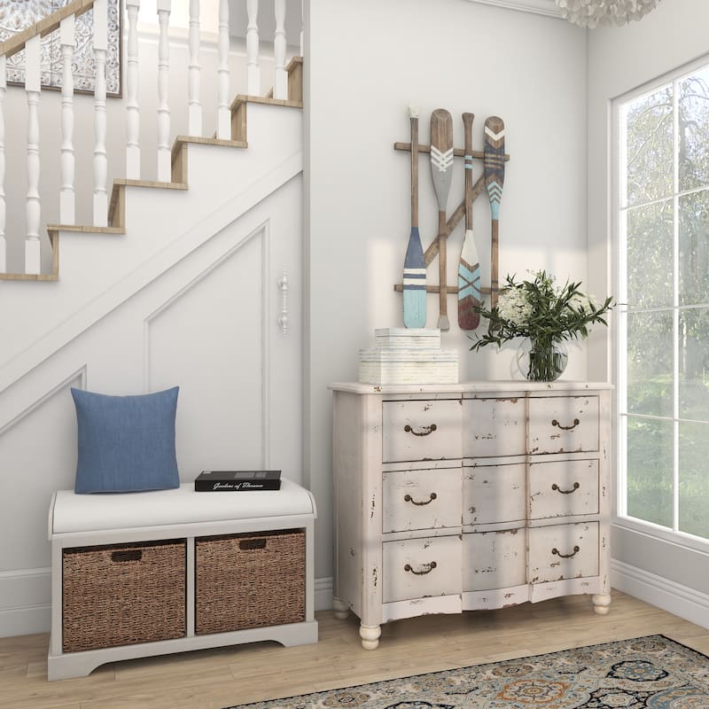 Brown Wood Novelty Canoe Oar Paddle Home Wall Decor with Arrow and Stripe Patterns