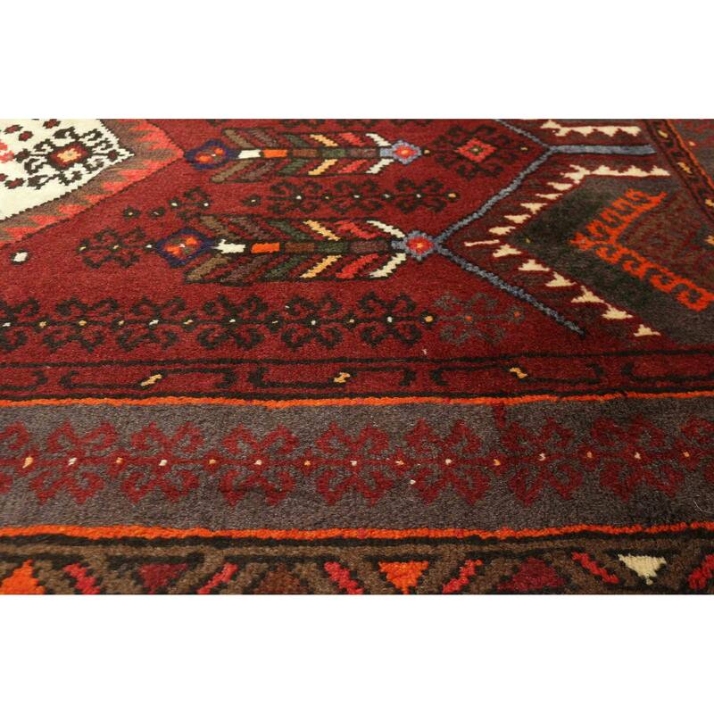 ECARPETGALLERY Hand-knotted Andelz Dark Red Wool Rug - 3'5 x 5'2