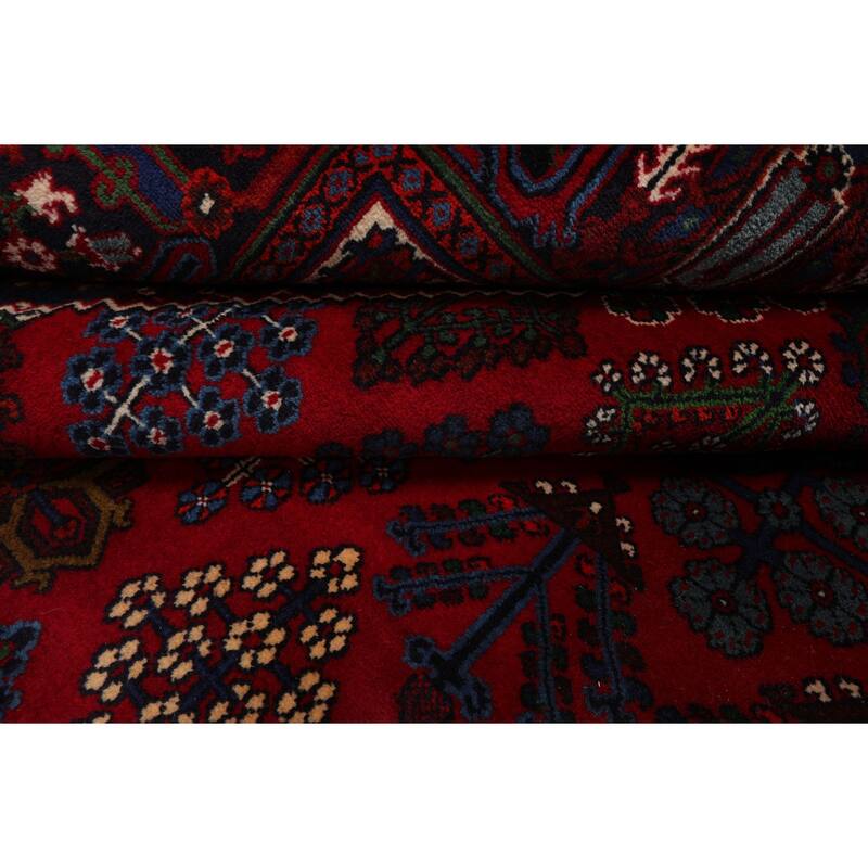 8'8''x12'6'' Hand Knotted Wool Red Heriz Traditional Rug - 8' 8'' x 12' 6''