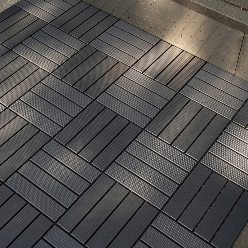1 ft x 1 ft All-Weather Outdoor Deck Tiles, Garage Tiles, Box of 44