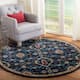 SAFAVIEH Handmade Heritage Knot Traditional Oriental Wool Rug - 6' Round - Navy/Multi