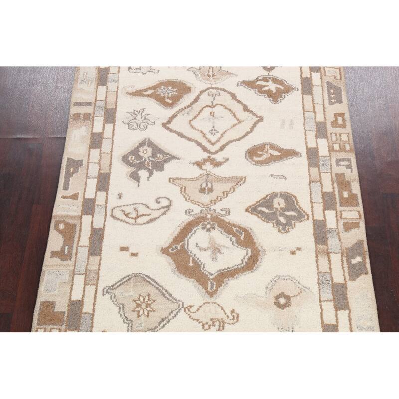 Abstract Modern Oriental Moroccan Area Rug Hand-knotted Wool Carpet - 5'5" x 7'2"