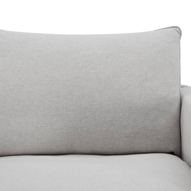 Furniture of America Caspian 3-Piece Light Grey FSC & OEKO TEX Linen Sofa Set with Feather Blend Cushions