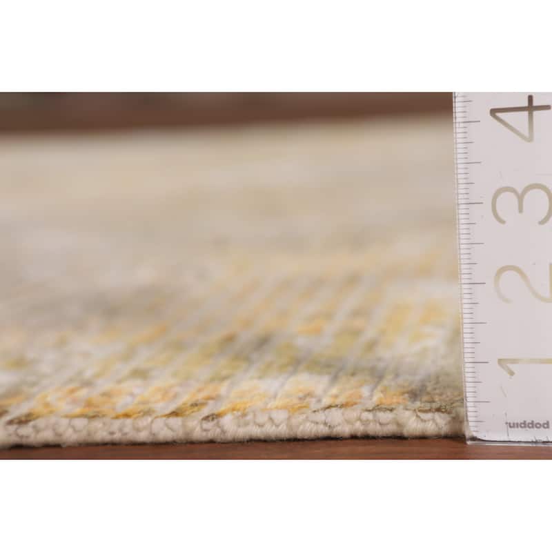 All-Over Abstract Oriental Area Rug Hand-Knotted Wool Carpet - 5'7" x 7'8"