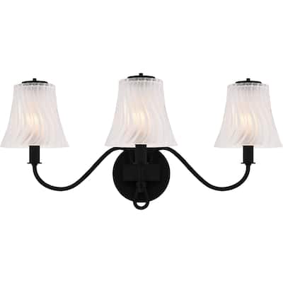McKinney 3-Light Matte Black Bath Light