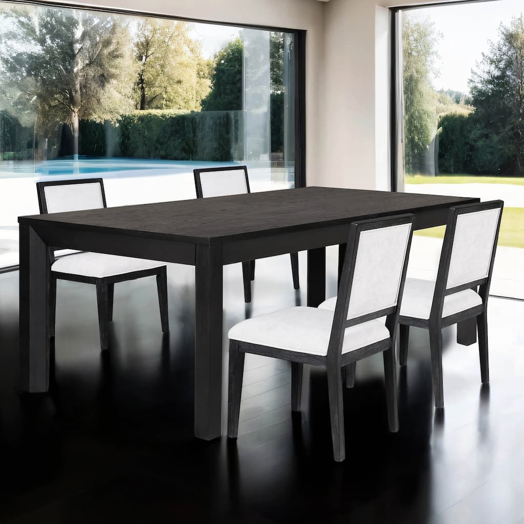 Furniture of America Durem Modern 5-Piece Solid Wood Extendable Dining Set