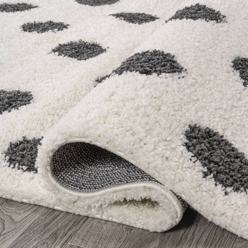 JONATHAN Y Caimari Modern Charcoal Dot Shag Area Rug