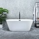 preview thumbnail 6 of 33, Altair Kaprun Flatbottom Freestanding Acrylic Soaking Bathtub in Glossy White with Drain and Overflow