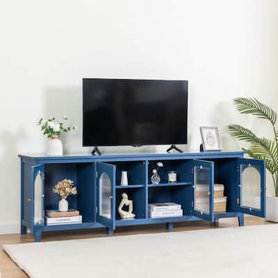Modern Entertainment Center TV stand with Glass Door, for up to 70" TV