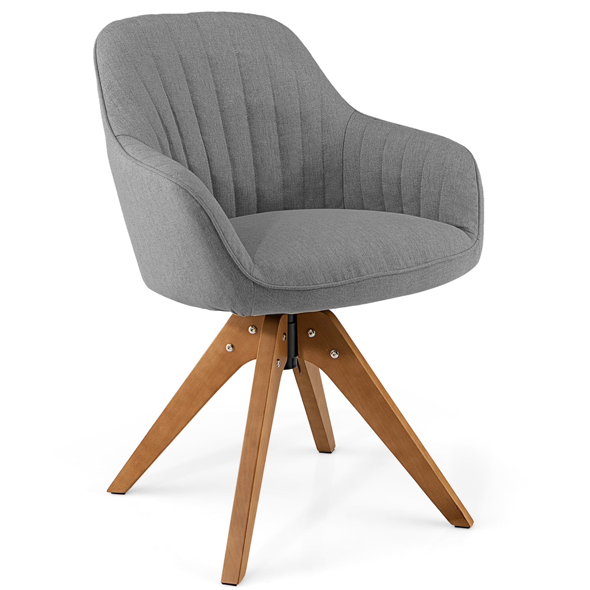 Costway Modern 360 degree Swivel Accent Chair w/ Linen Fabric & - 23.5'' x 23'' x 33.5''