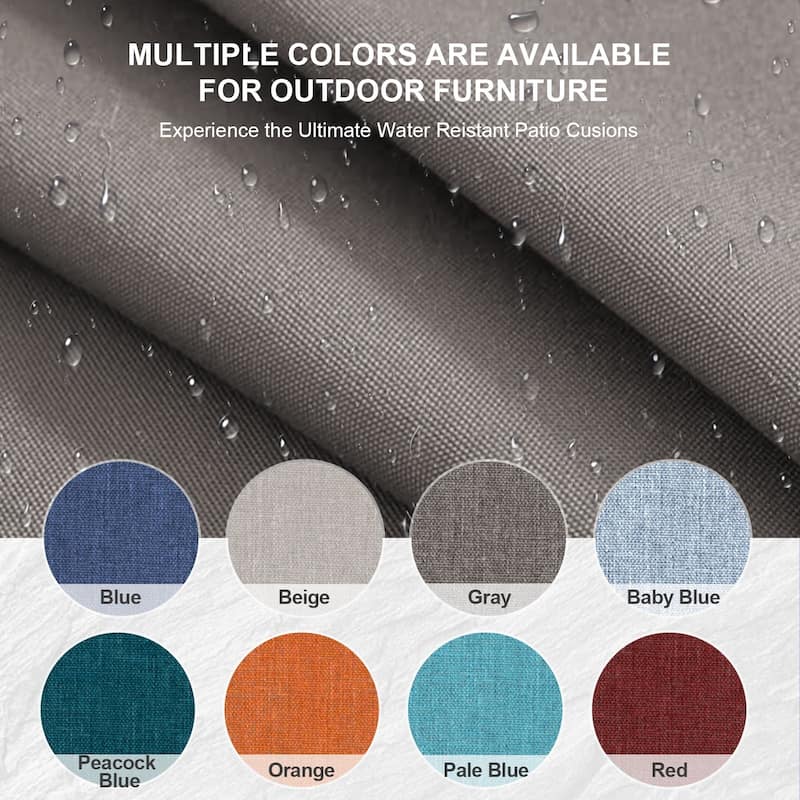 Luxury 6" Outdoor Cushions for Patio Furniture, 24x24x6 Cushion Set, Fade Resistant Replacement Cushions with Removable Cover