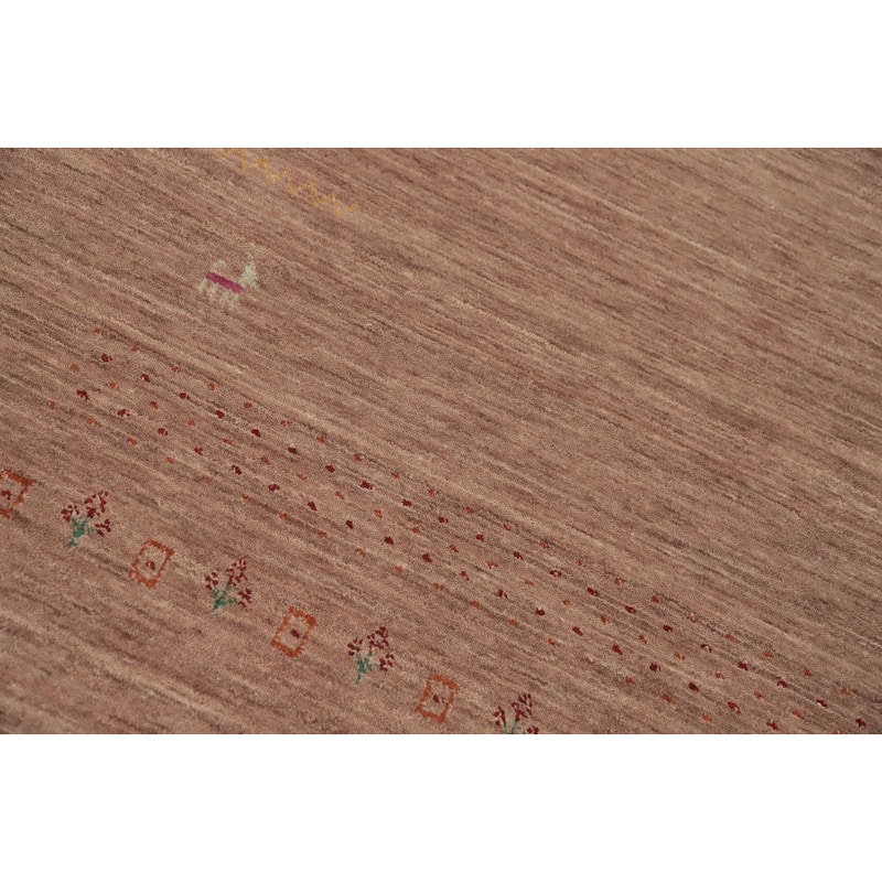 Hand Knotted Oriental 100% Wool Carpet Tribal Animal Pictorial Brown Gabbeh Area Rug - 7' 9'' X 5' 0''