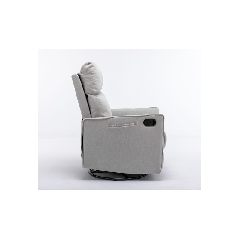 Cotton Linen Fabric Swivel Glider Recliner