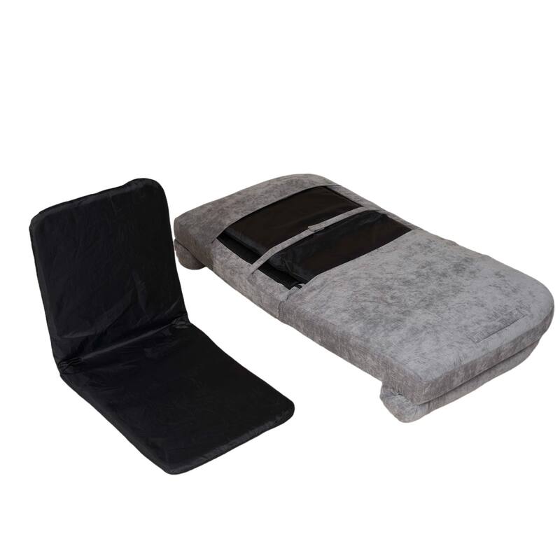 Convertible Fold-Out Double Sofa Bed,Gray,Right, the Right Part of the Complete Product.