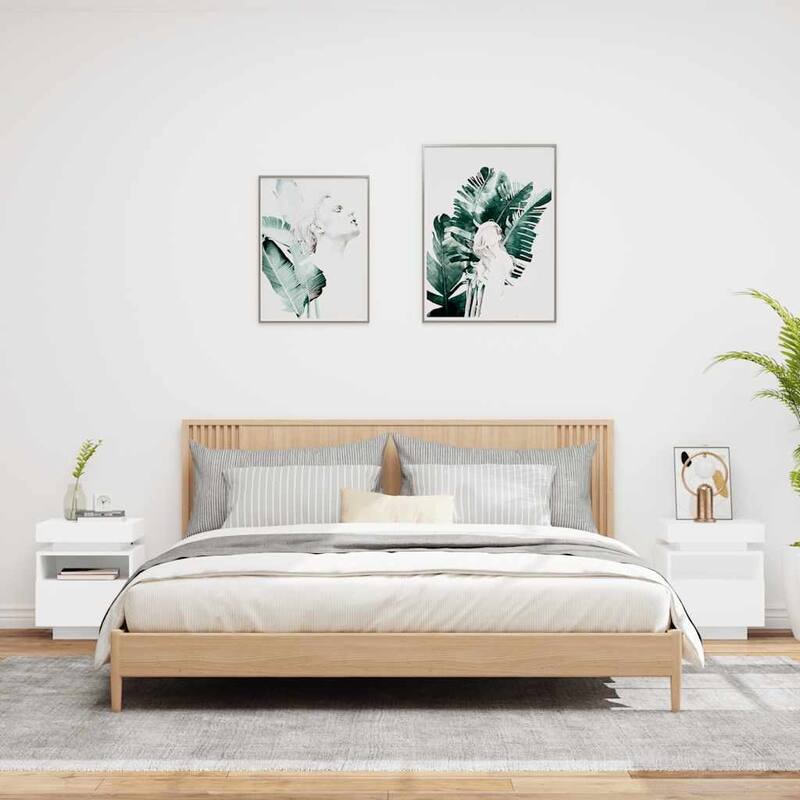 vidaXL Bedside Cabinet Engineered wood Compact Bedside Cabinet